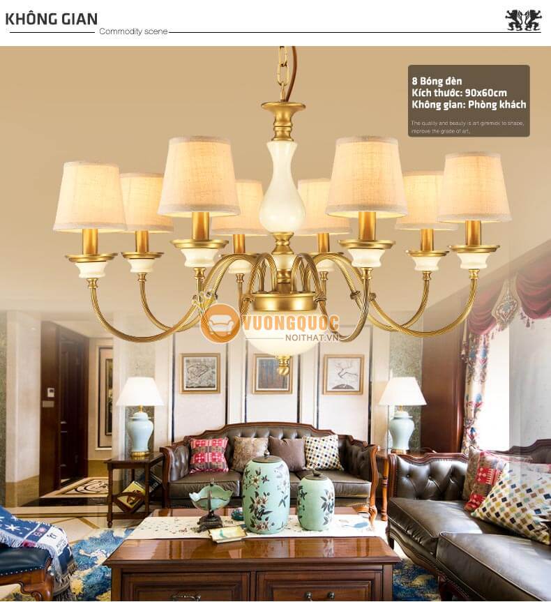 Đèn chùm đồng cao cấp sang trọng tinh tế ABR161-2